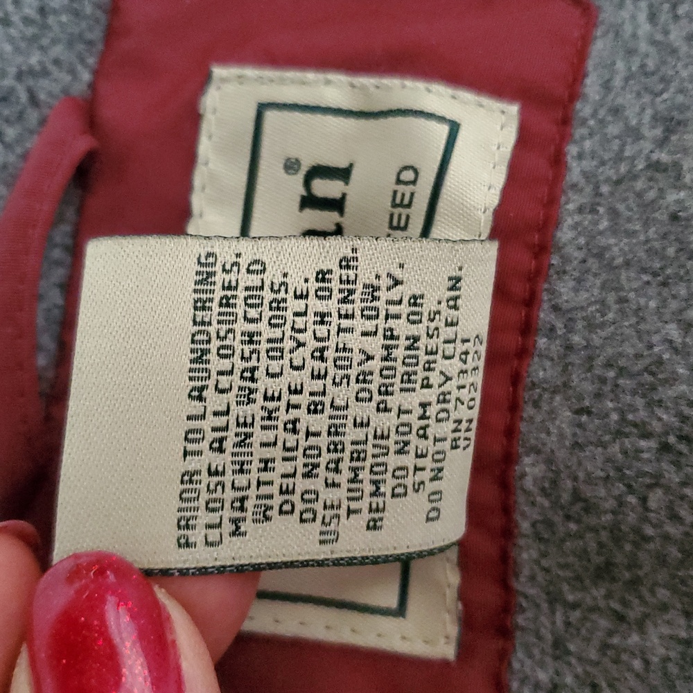 L.L.Bean Men's Burgundy Warm-Up Fleece Lined Jacked. XXL. - Picture 8 of 14